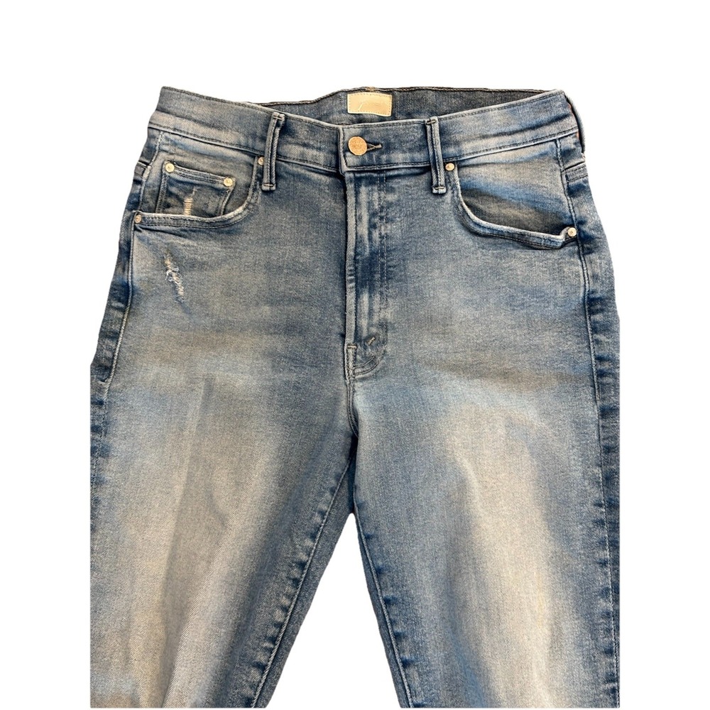 MOTHER Insider Crop Step Fray Jeans Love In A Boat Wash Women's 31 Raw‎ Hem - Picture 10 of 12